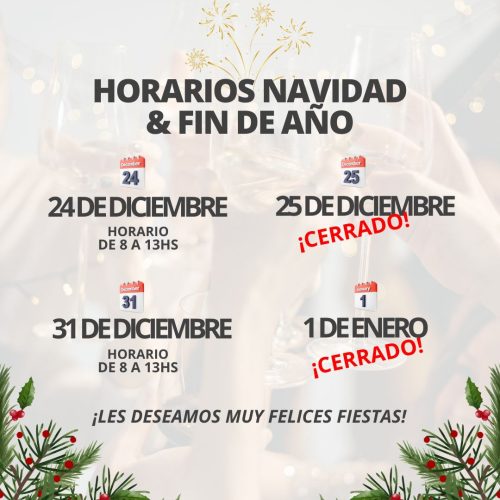 Horarios de Navidad y Fin de Año